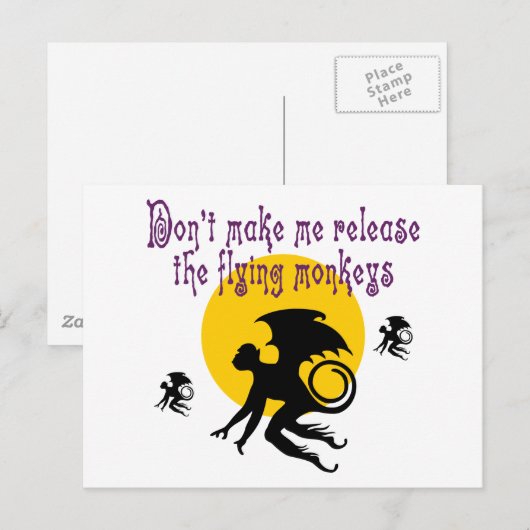 Fliegende Affen Postkarte (Vorne/Hinten)