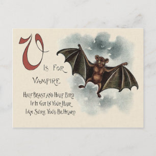 Fliegende alberne verrückte Vampirfledermaus Postkarte