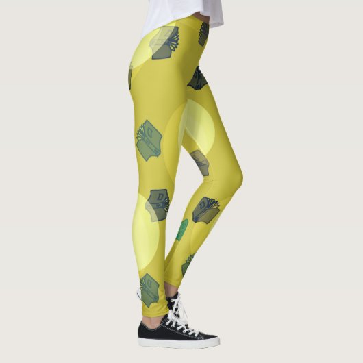 Fliegende Bücher in Grün Leggings (Rechts)