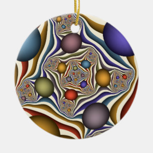 Fliegende bunte moderne abstrakte Fraktalkunst Keramik Ornament