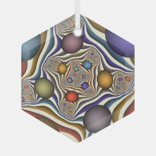 Fliegende bunte moderne abstrakte Fraktalkunst Ornament Aus Glas