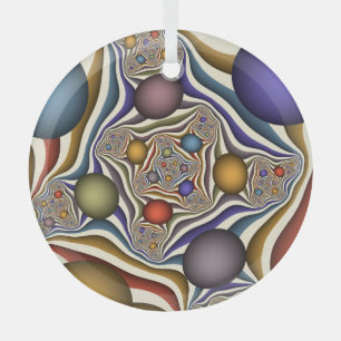 Fliegende bunte moderne abstrakte Fraktalkunst Ornament Aus Glas