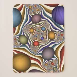 Fliegende, bunte, moderne, abstrakte Fraktalkunst Sherpadecke