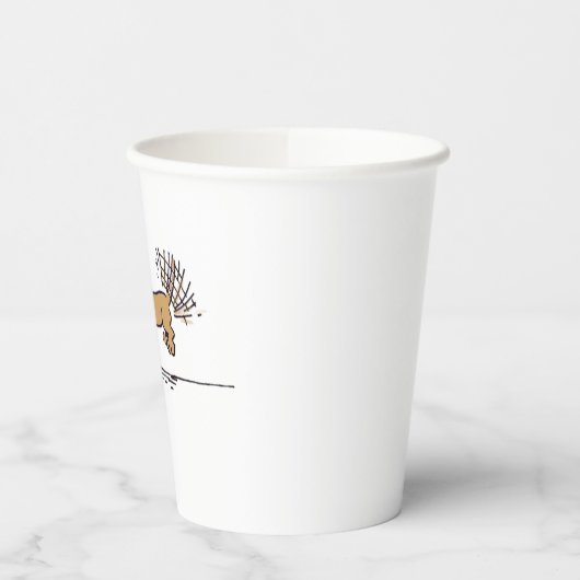 Fliegende Dackel braune Papiertassen Pappbecher (Links)