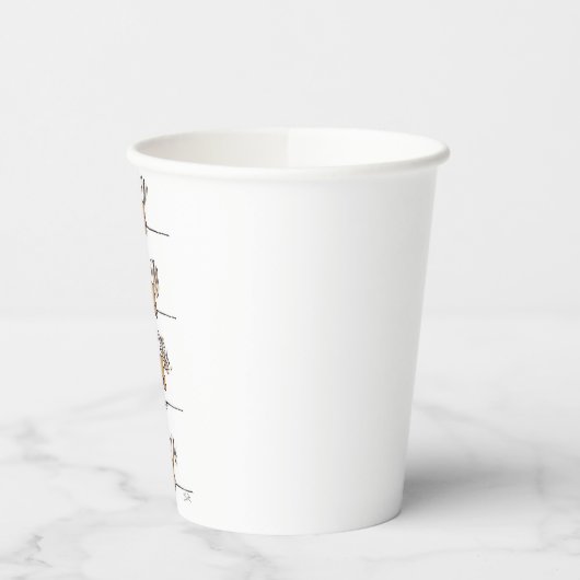 Fliegende Dackel braune Papiertassen Pappbecher (Links)