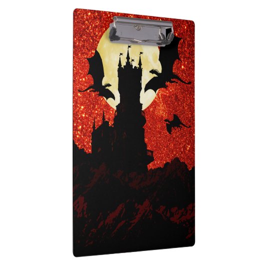 Fliegende Drachen, Klippenschloss, Vollmond, Klemmbrett (Rechts)