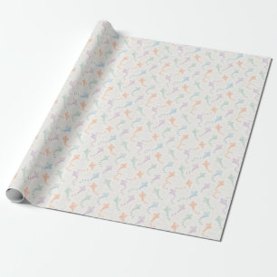 Fliegende Drachen-Muster in Pastell-Tönen Geschenkpapier
