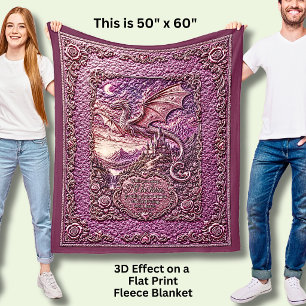 Fliegende Drachen-Rosa, während du schläfst, 3D-Ef Fleecedecke