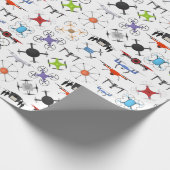 Fliegende Drohnen Geschenkpapier (Ecke)