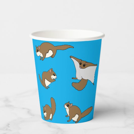 Fliegende Eichhörnchen Pappbecher (Rückseite)