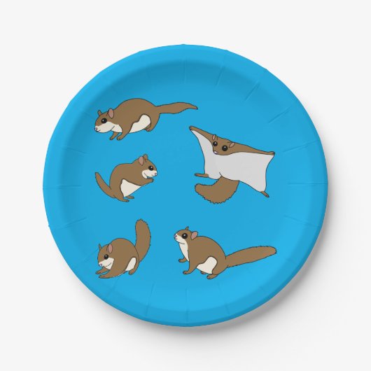 Fliegende Eichhörnchen Pappteller (Vorderseite)