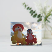 Fliegende Eichhörnchen Postkarte (Stehend Vorderseite)