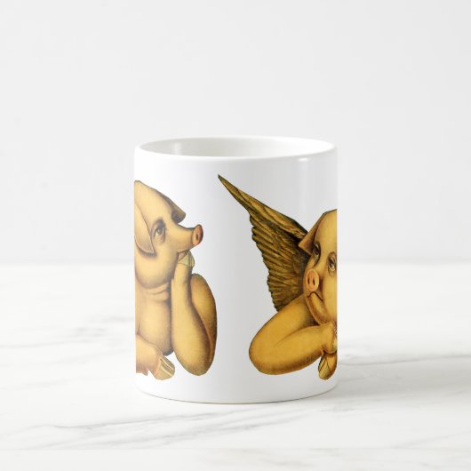 Fliegende Engel Schweine mit Flügeln Fantasy Anima Kaffeetasse (Mittel)