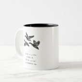 Fliegende Enten Zweifarbige Tasse (Vorderseite Links)
