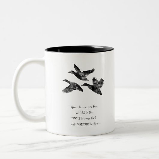 Fliegende Enten Zweifarbige Tasse (Links)