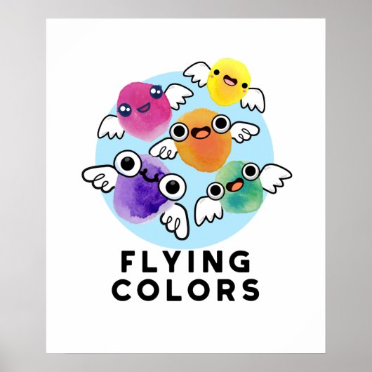Fliegende Farben Funny Colorful Wings Puff Poster (Vorne)