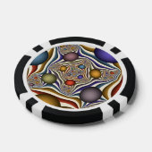 Fliegende, farbenfrohe moderne abstrakte Fractal-K Pokerchips (Einzeln)
