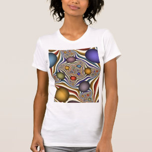 Fliegende, farbenfrohe moderne abstrakte Fractal-K T-Shirt