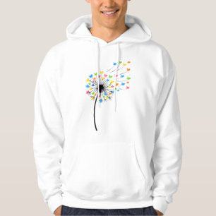 Fliegende farbenfrohe Vögel Löwenzahn Fluss Hoodie