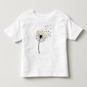 Fliegende farbenfrohe Vögel Löwenzahn Fluss Kleinkind T-shirt