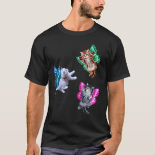 Fliegende Feen Kätzchen mit Schmetterlingsflügeln, T-Shirt