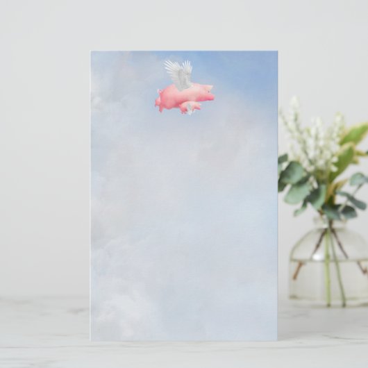 Fliegende Ferkel mit ihrer Mutterleihe Briefpapier (Stehend Vorderseite)