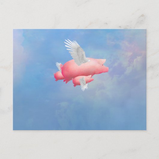 Fliegende Ferkel Postkarte (Vorderseite)