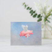 Fliegende Ferkel Postkarte (Stehend Vorderseite)