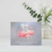 Fliegende Ferkel Postkarte (Stehend Vorderseite)