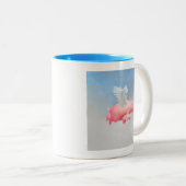 Fliegende Ferkel Zweifarbige Tasse (VorderseiteRechts)