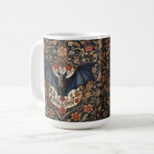 Fliegende Fledermaus - Moderne William Morris Blum Kaffeetasse (Vorderseite Links)