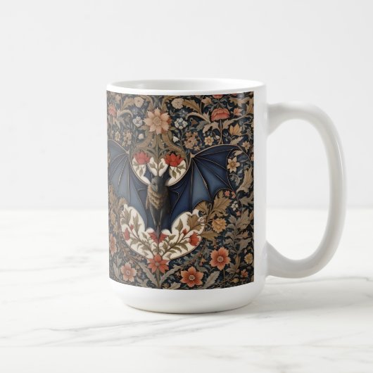Fliegende Fledermaus - Moderne William Morris Blum Kaffeetasse (Rechts)