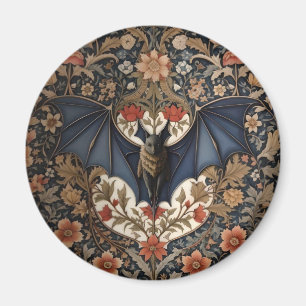 Fliegende Fledermaus - Moderne William Morris Blum Magnet