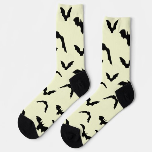 Fliegende Fledermäuse auf Gelb Socken (Linkes Detail)