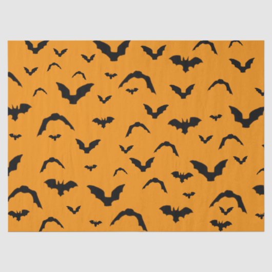 Fliegende Fledermäuse auf orangem Seidenpapier (Vorderseite)