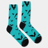Fliegende Fledermäuse auf Türkis Socken (Rechts)