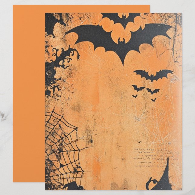 Fliegende Fledermäuse Halloween-Schrappbuch-Papier (Vorne/Hinten)