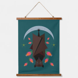 Fliegende Fox-Aquamarine Holzteppiche Wandteppich Mit Holzrahmen