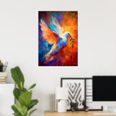 Fliegende Friedenstaube Impressionistische Malerei Poster (Heimbüro)