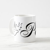 Fliegende Friedenstaube Olive Branch Weißer Hinter Kaffeetasse (Vorderseite Links)