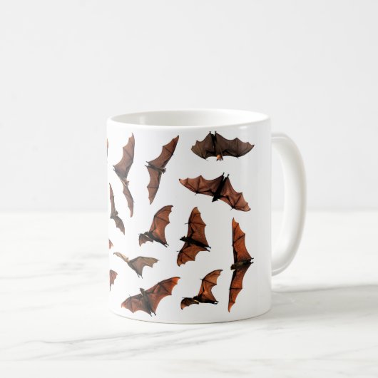 Fliegende Fuchs-FruchtFledermäuse im Himmel Kaffeetasse (VorderseiteRechts)