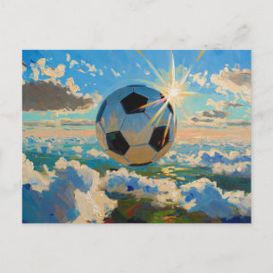 Fliegende Fußball-Ball-Kunst (Ölgemälde Nr. 1) Feiertagspostkarte