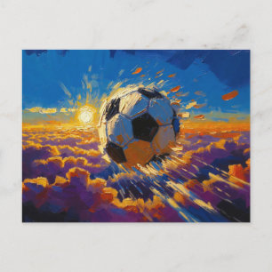 Fliegende Fußball-Ball-Kunst (Ölgemälde Nr. 2) Feiertagspostkarte