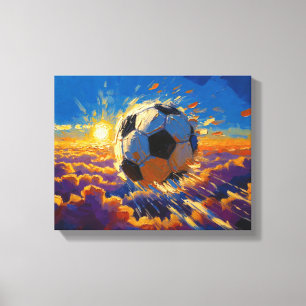 Fliegende Fußball-Ball-Kunst (Ölgemälde Nr. 2) Leinwanddruck