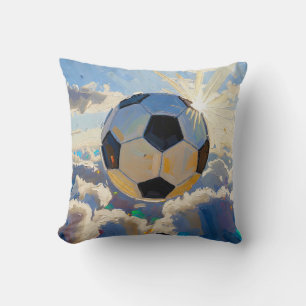 Fliegende Fußball-Ball-Kunst (Ölgemälde Nr. 3) Kissen