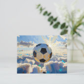 Fliegende Fußball-Ball-Kunst (Ölgemälde Nr. 3) Postkarte (Stehend Vorderseite)