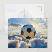 Fliegende Fußball-Ball-Kunst (Ölgemälde Nr. 3) Postkarte (Vorne/Hinten)