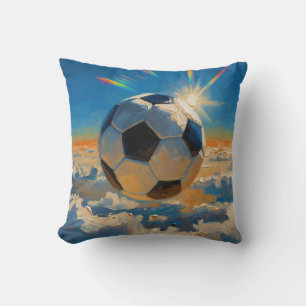 Fliegende Fußball-Ball-Kunst (Ölgemälde Nr. 4) Kissen