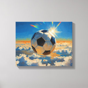 Fliegende Fußball-Ball-Kunst (Ölgemälde Nr. 4) Leinwanddruck