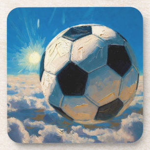Fliegende Fußball-Ball-Kunst (Ölgemälde Nr. 5) Getränkeuntersetzer
